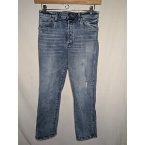 Kut From The Kloth Womens Rosa Vintage High Rise Straight Leg Sz 10 Distressed